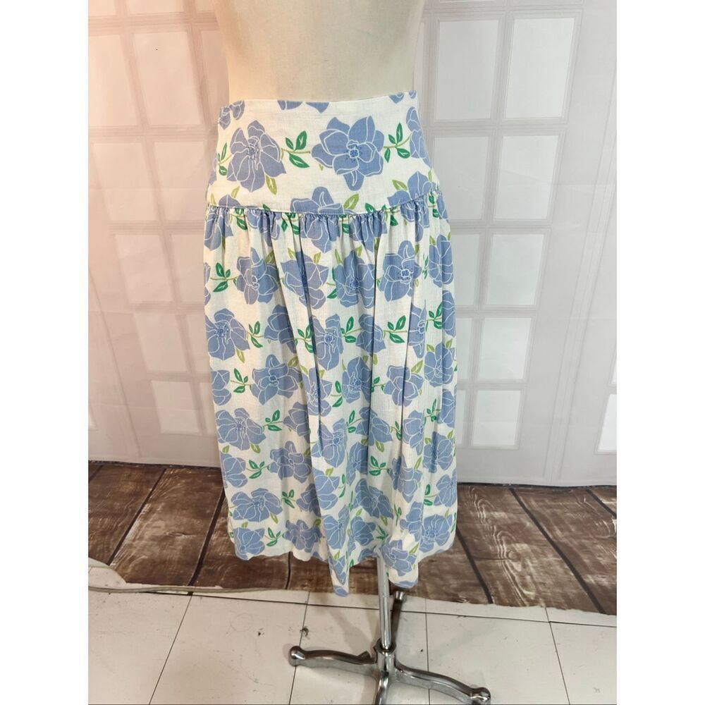 Draper James Multicolor Floral Pleated Side Button Midi Skirt Size Medium